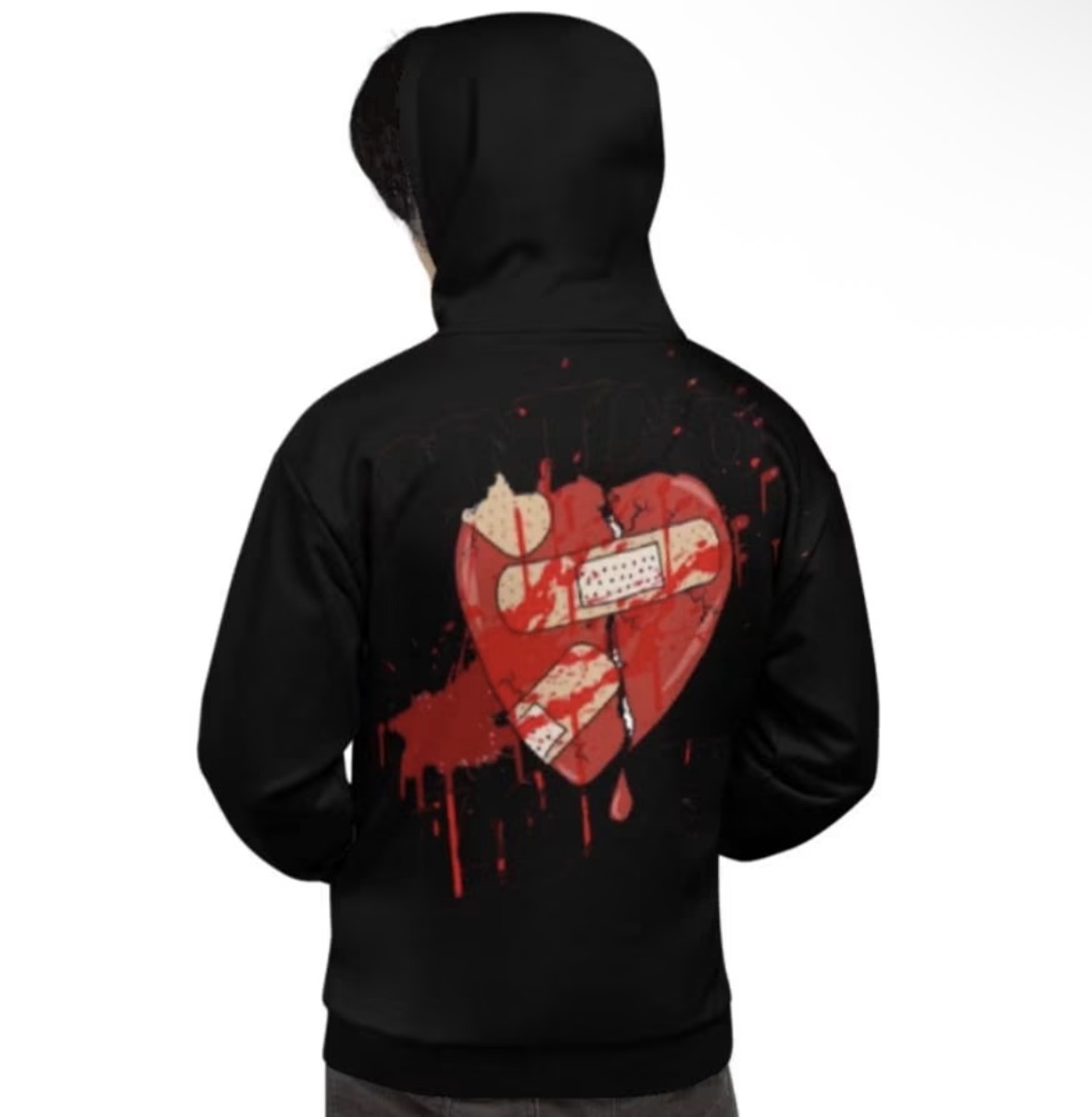 Broken Heart Black Hoodie