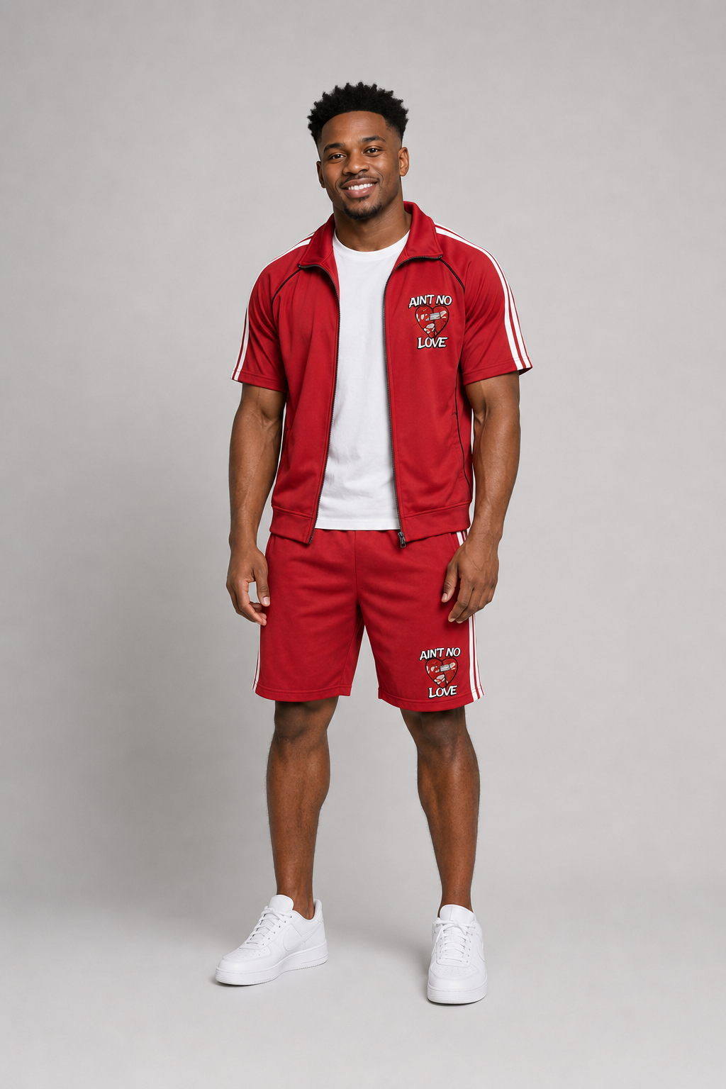 Men’s Ain’t No Love Zip-Front Shorts Set